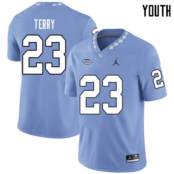 Jordan Brand Youth #23 Javon Terry North Carolina Tar Heels College Football Jerseys Sale-Carolina B